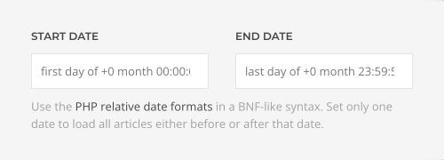 Date filter custom-format range