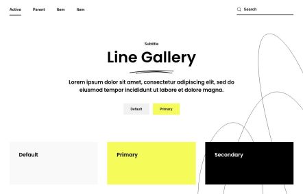 Line Gallery WordPress theme UI Elements in Default Style