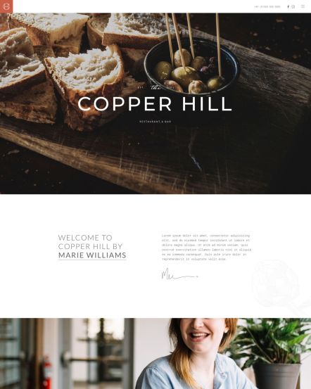 Copper Hill WordPress theme Home Layout