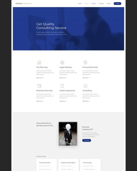 Morgan Consulting Joomla template Services Layout