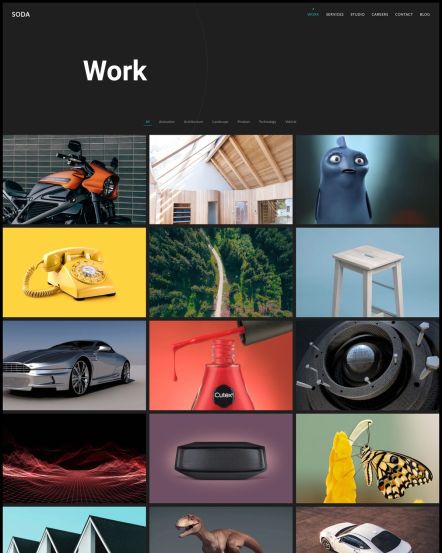 Soda Joomla template Portfolio Layout