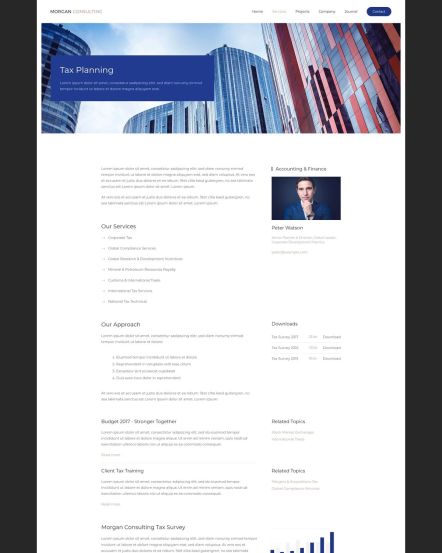 Morgan Consulting Joomla template Service Post Layout