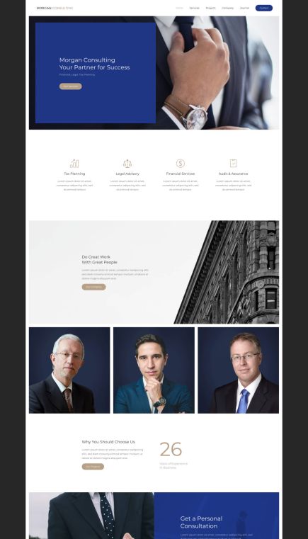 Morgan Consulting Joomla Template Home Layout