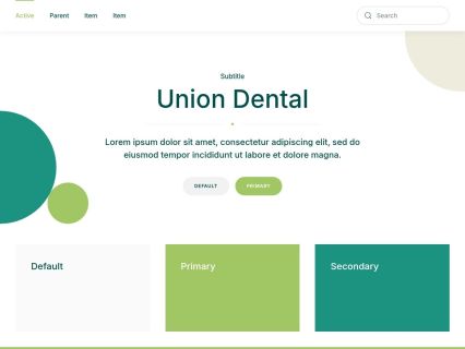 Union Dental WordPress Theme White Green Style