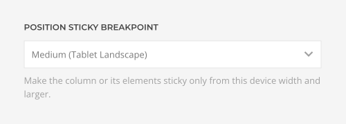 Position sticky breakpoint