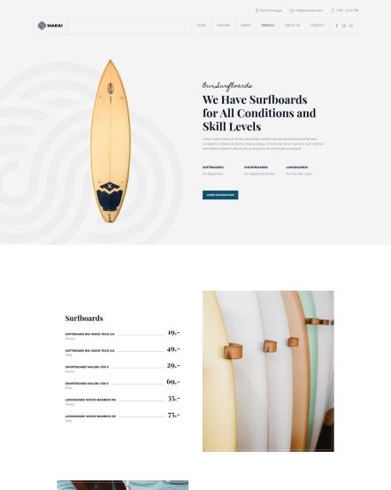 Makai Joomla template Price List Layout