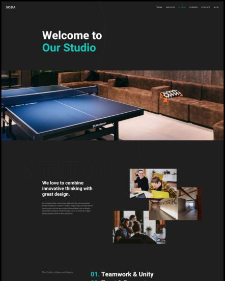 Soda Joomla template About Layout
