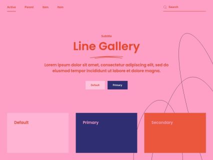 Line Gallery Joomla Template Colored Blue Style