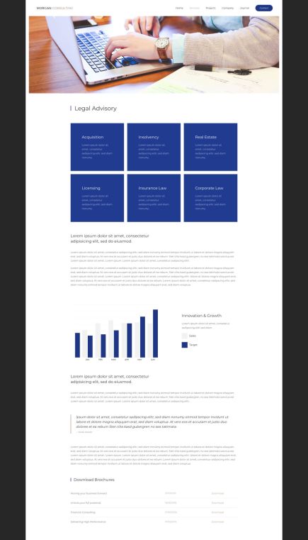 Morgan Consulting Joomla Template Services Layout
