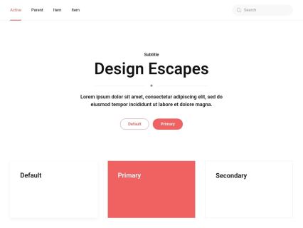 Design Escapes WordPress Theme White Red Style