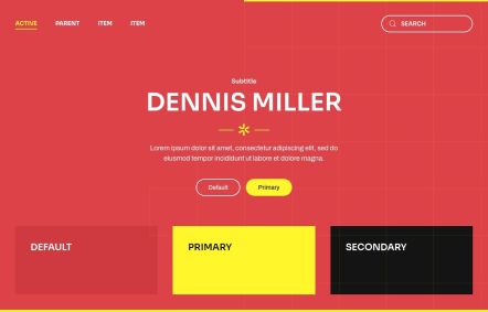 Dennis Miller WordPress theme UI Elements in Colored Yellow Style