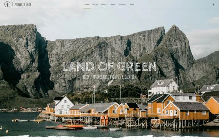Pinewood Lake Joomla template Home Page in Light Green Style