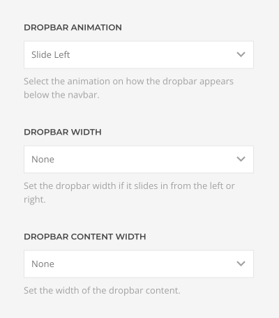 Dropbar layouts