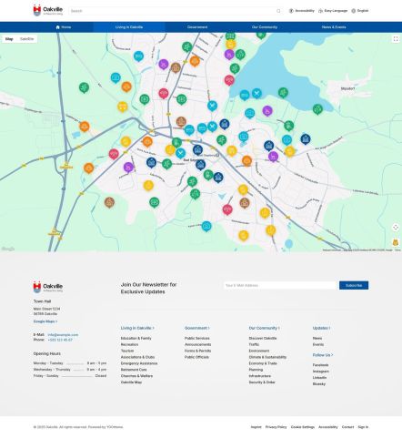 Oakville Joomla template Map Layout
