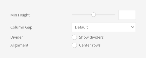 Overlay slider gap and dividers