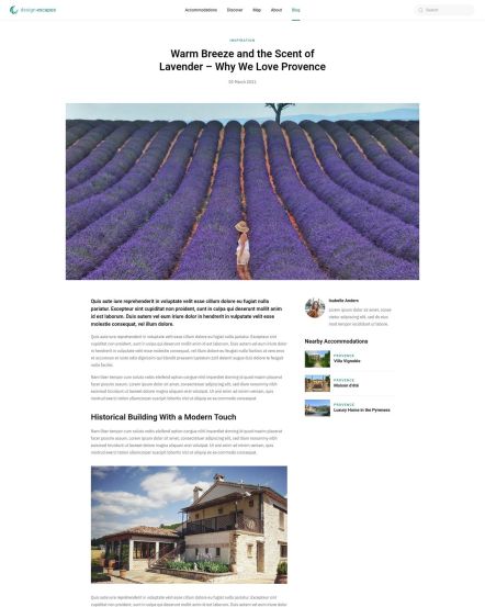 Design Escapes WordPress theme Post Layout