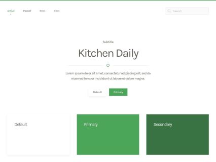 Kitchen Daily WordPress Theme White Green Style