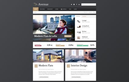 Avenue WordPress Theme Gold Style