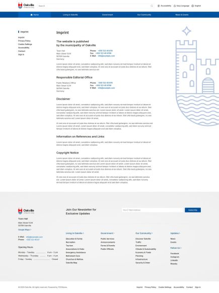 Oakville WordPress Theme Imprint Layout