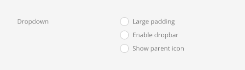 Products filter dropdown