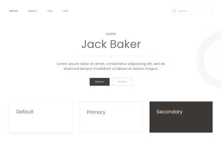 Jack Baker Joomla template UI Elements in White Brown Style