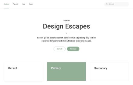 Design Escapes WordPress theme UI Elements in White Green Style
