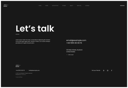 Jack Baker Joomla template Contact Layout
