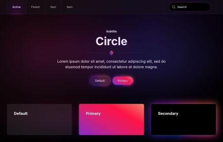 Circle WordPress theme UI Elements in Default Style
