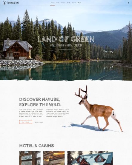 Pinewood Lake Joomla template Home Layout