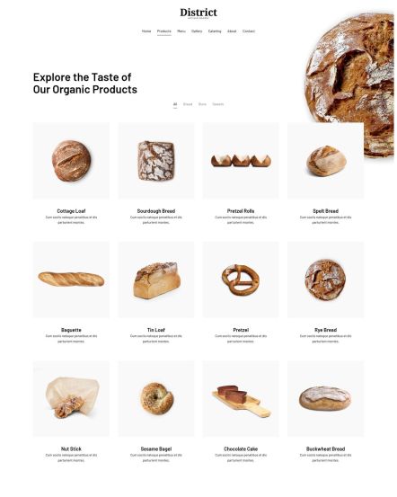 District Joomla template Products Layout