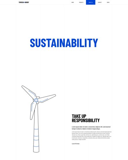 Tomsen Brody Joomla template Sustainability Layout