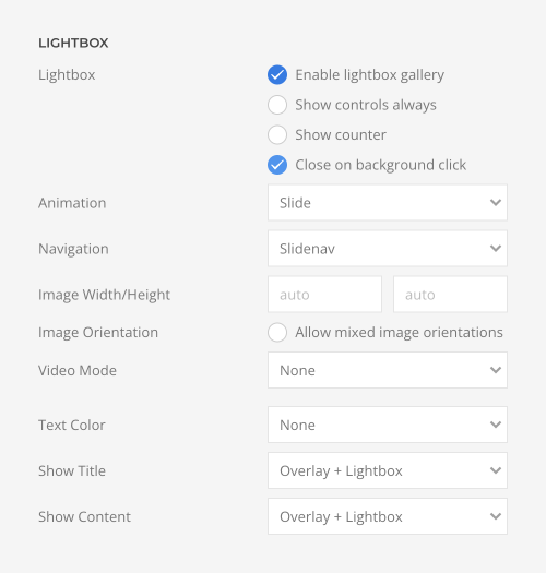 Grid lightbox