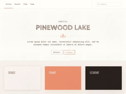Pinewood Lake WordPress Theme Light Orange Style