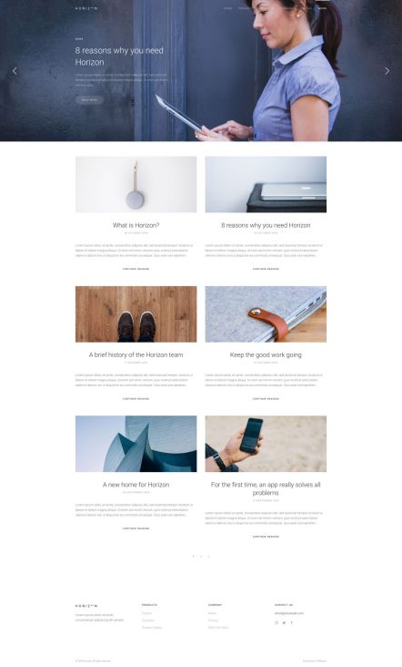 Horizon Joomla template Post Index Layout