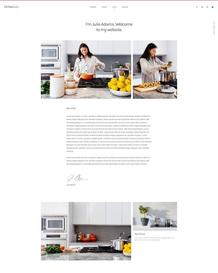 Kitchen Daily WordPress theme About Layout