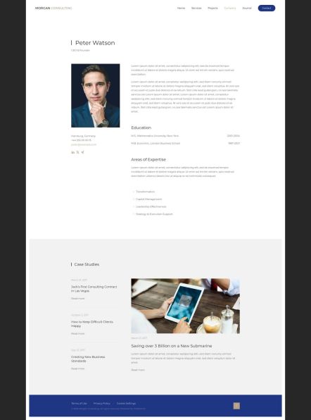 Morgan Consulting Joomla template Person Layout