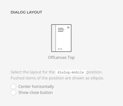 Alignment and close button