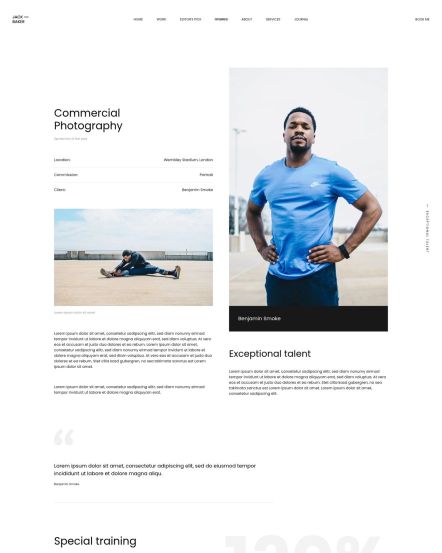 Jack Baker Joomla template Case Study Layout