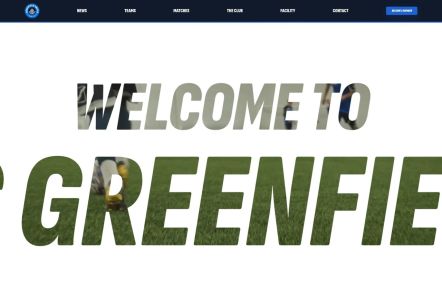 FC Greenfield WordPress theme Home Page in Dark Blue Style