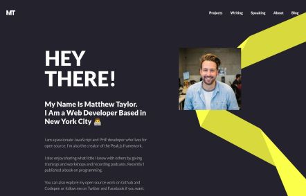 Matthew Taylor Joomla template Home Page in Dark Yellow Style