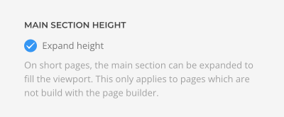 Main section height