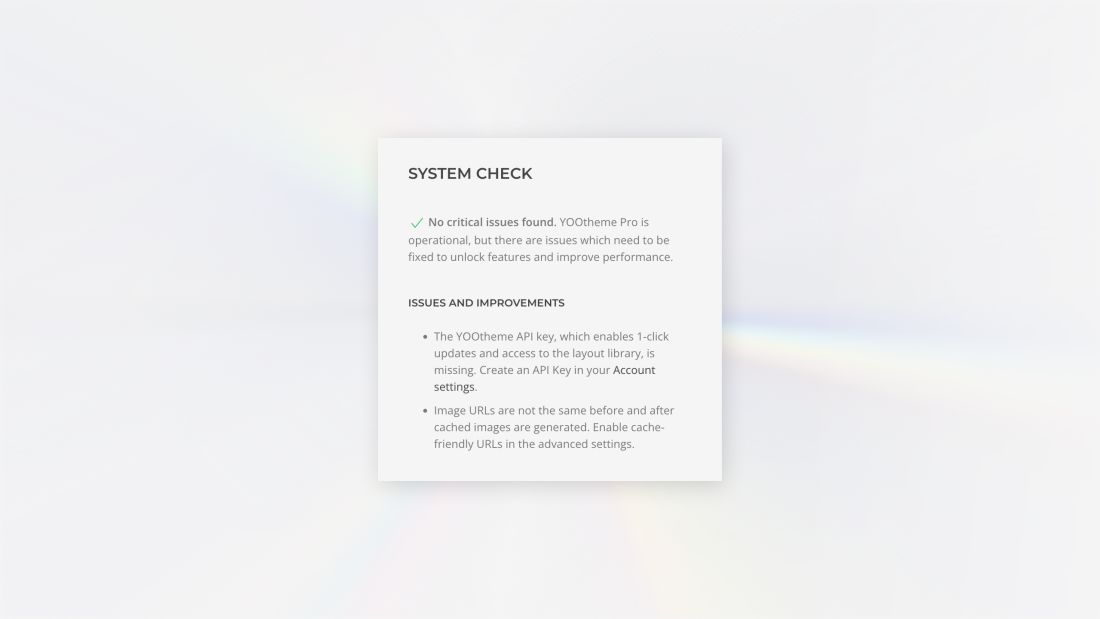 System Check