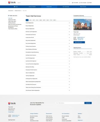 Service Category Layout