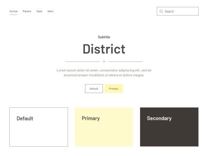District WordPress Theme White Yellow Style