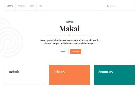 Makai Joomla template UI Elements in White Orange Style