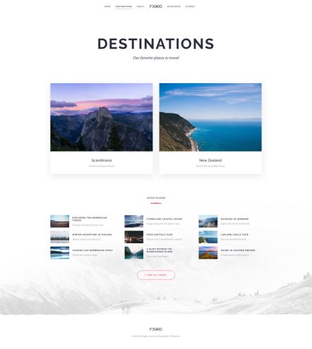 Fjord WordPress theme Destination Categories Layout