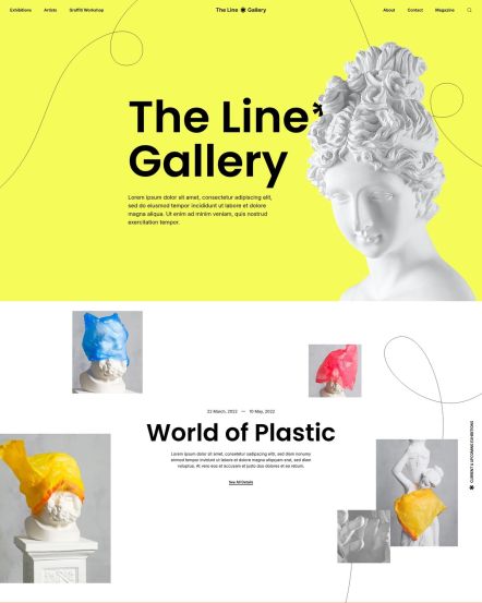 Line Gallery WordPress theme Home Layout
