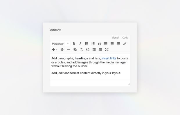 Visual and Code Editors
