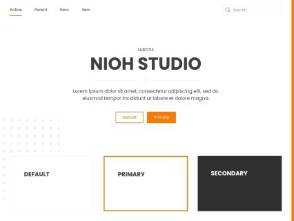 Nioh Studio WordPress Theme White Orange Style