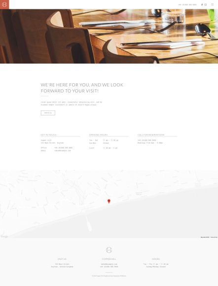 Copper Hill WordPress theme Contact Layout